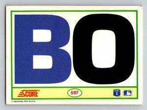 lot 109 image: Bo Jackson Bo Knows with Shoulder Pads 1990 Score #697 Iconic Baseball Card