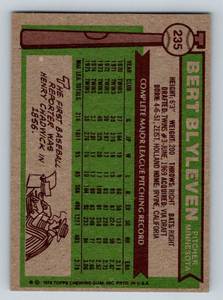 lot 136 image: Bert Blyleven 1976 Topps #235 Vintage Minnesota Twins Baseball Card
