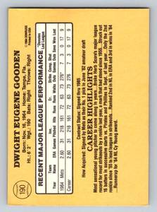 lot 139 image: Dwight Gooden RC 1985 Donruss #190 Vintage Rookie Card