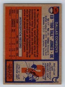lot 153 image: Ed Too Tall Jones RC 1976 Topps #427 Rookie Vintage Football Card