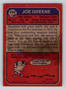 lot 170 image: Joe Greene 1973 Topps #280 Vintage Football Card
