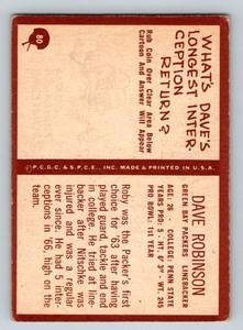 lot 171 image: Dave Robinson RC 1967 Philadelphia #80 Vintage Green Bay Packers Rookie Football Card