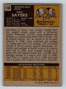 lot 173 image: Gale Sayers 1971 Topps #150 Vintage Chicago Bears Football Card