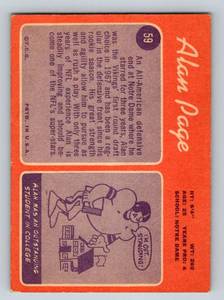 lot 176 image: Alan Page RC 1970 Topps #59 Vintage Rookie Minnesota Vikings Football Card