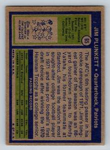 lot 191 image: Jim Plunkett RC 1972 Topps #65 Rookie Vintage Football Card