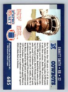 lot 199 image: Emmitt Smith RC 1990 Pro Set #685 Rookie Football Card