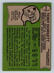 lot 201 image: Tony Dorsett RC 1978 Topps #315 Vintage Football Card