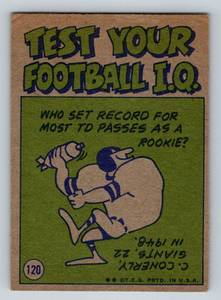 lot 238 image: Terry Bradshaw 1972 Topps Pro Action #120 Vintage Football Card