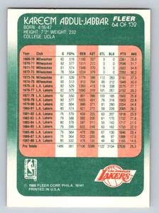 lot 256 image: Kareem Abdul-Jabbar 1988 Fleer #64 Vintage Basketball Card