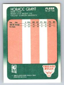 lot 273 image: Horace Grant RC 1988 Fleer #16 Rookie Vintage Chicago Bulls Basketball Card