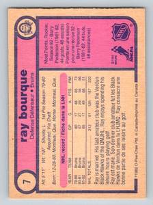 lot 290 image: Ray Bourque OPC 1982 O-Pee-Chee #7 Vintage Hockey Card