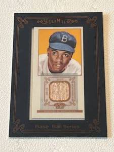 lot 10A image: Jackie Robinson 2009 Topps 206 #FR24 Relic Old Mill Rare Baseball Card
