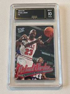 lot 11 image: Michael Jordan Graded 10 Gem Mint - 1996 Fleer Ultra #16 Basketball Card