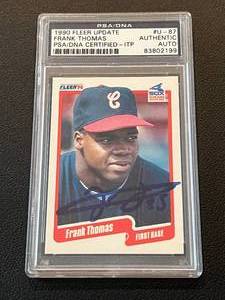 lot 14 image: Frank Thomas Auto RC 1990 Fleer Update #U-87 - PSADNA Certified Auto Baseball Card