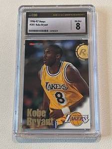 lot 17 image: Kobe Bryant RC 1996-97 Hoops #281 CSG Graded 8 NM-Mint Rookie Basketball Card