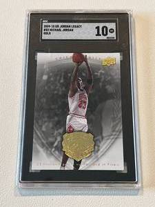 lot 24 image: Michael Jordan SGC Graded 10 Gem Mint - 2009-10 Upper Deck Jordan Legacy Gold #52 Basketball Card