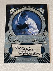 lot 25 image: Brooks Robinson Auto 375 2004 Upper Deck Etched In Time #ET-BR, numbered 161375, Signed Baseball Card