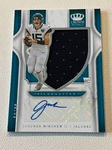 lot 50A image: Gardner Minshew Auto 99 - 2019 Chronicles Crown Royale Silhouettes, numbered 5099, Signed Football Card