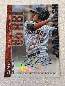 lot 51A image: Carlos Correa Auto 2015 Topps Career High Autograph #CHA-CC Signed Minnesota Twins Baseball Card