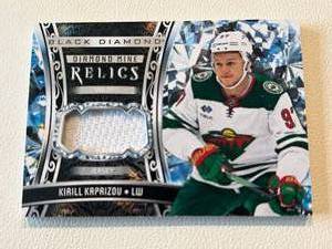 lot 62A image: Kirill Kaprizov Relic 2022-23 Black Diamond Hockey #DMA-KK Rare Hockey Card