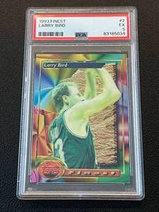 lot 66A image: Larry Bird 1993 Topps Finest #2 PSA Graded 5 EX Basketball Card