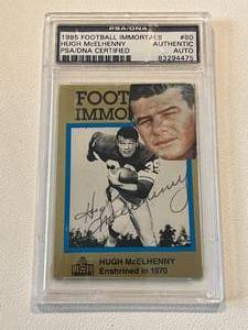 lot 72A image: Hugh McElhenny Auto PSADNA Certified 1985 Football Immortals #80 Signed Minnesota Vikings Football Card