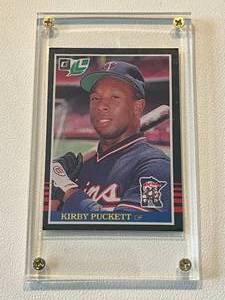 lot 74A image: Kirby Puckett RC 1985 Leaf #107 Vintage Rookie Minnesota Twins Baseball Card