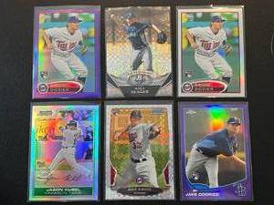 lot 76A image: 6 Card Refractor Baseball Lot Minnesota Twins Cards