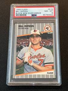 lot 88A image: Billy Ripken Black Box Iconic F Face Error Card PSA Graded NM-MT #616 Baseball Card