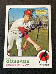 lot 92A image: Rich Goose Gossage Auto 2002 Team Topps Legends Certified Autograph Issue #174 with COA Vintage Signed Baseball Card