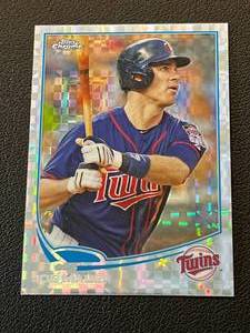 lot 93A image: Joe Mauer Topps Chrome Refractor 2013 #38 Minnesota Twins Baseball Card