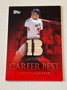 lot 96A image: Justin Morneau Bat Relic 2009 Topps Career Best #CBR-JM Game-Used Minnesota Twins Baseball