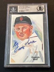lot 67A image: George Kell Auto HOF Post Cards #182 with Beckett COA 1980-02 Perez-Steele Baseball Card