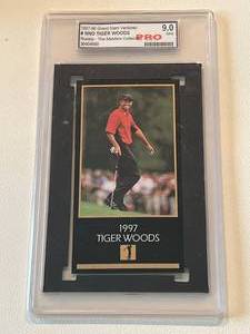lot 15A image: Tiger Woods RC Graded 9 Mint 2997-99 Grand Slam Ventures - The Masters Collection - Rookie Golf Card
