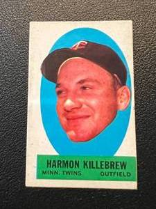 lot 42 image: Harmon Killebrew 1963 Topps Peel-Off Vintage Minnesota Twins Baseball Card