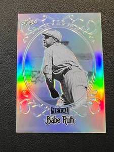 lot 51 image: Babe Ruth Refractor 2019 Leaf Metal #04 Baseball Card
