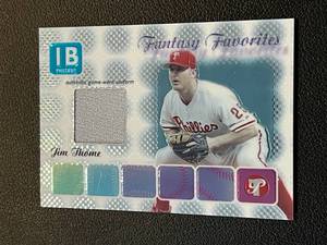 lot 55 image: Jim Thome Relic 2004 Topps Pristine Fantasy Favorites #FF-JT Game-Used Card