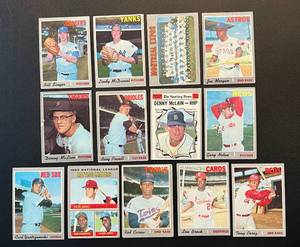 lot 60 image: 1970 Topps Baseball - 13 Card HOFStar Lot - Yaz, Rose, Clemente, Carew, Brock, Perez, Morgan - Vintage Cards