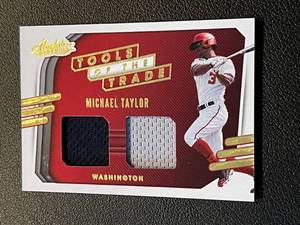 lot 74 image: Michael Taylor Dual Relic - 2021 Absolute Tools of the Trade #TT2-MT Game Used Baseball Card