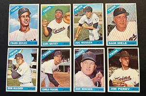 lot 83 image: 1966 Topps Minnesota Twins 8 Card Lot Vintage Baseball Cards