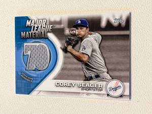 lot 101 image: Corey Seager Relic - 2021 Topps Major League Material #MLM-CS Baseball Card