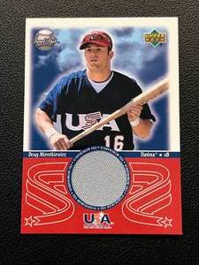 lot 107 image: Doug Mientkiewicz Relic 2002 Upper Deck Team USA Sweet Spot #16 Game Used Minnesota Twins Baseball Card
