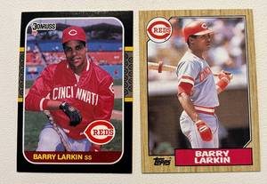 lot 140 image: Barry Larkin (2) RC Lot - 1987 Donruss and Topps Rookie Baseball Cards