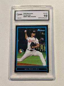 lot 142 image: Yu Darvish RC Graded 10 Gem Mint - 2009 Bowman #BW1 GMA Rookie Baseball Card