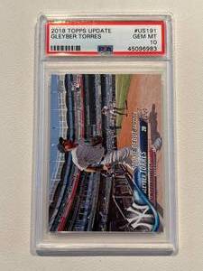 lot 145 image: Gleyber Torres RC PSA Graded 10 Gem Mint 2018 Topps Update #US191 Baseball Card