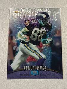 lot 174 image: Randy Moss RC 1009 Topps Finest #135 Rookie Minnesota Vikings Football Card