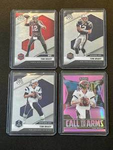lot 222 image: Tom Brady 4 Card Football Lot