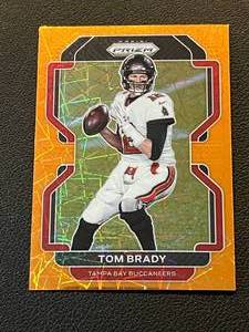 lot 226 image: Tom Brady Orange Laser Prizm 2021 Prizm #294 Football Card