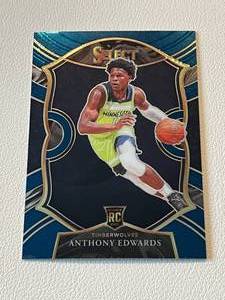 lot 248 image: Anthony Edwards RC 2020-21 Select Concourse #61 Rookie Minnesota Timberwolves Basketball Card