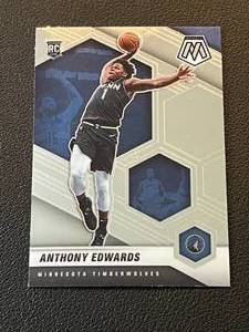 lot 251 image: Anthony Edwards RC 2020-21 Mosaic #201 Rookie Minnesota Timberwolves Basketball Card